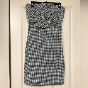 Gorgeous Checkered Strapless Formal Cocktail Dress